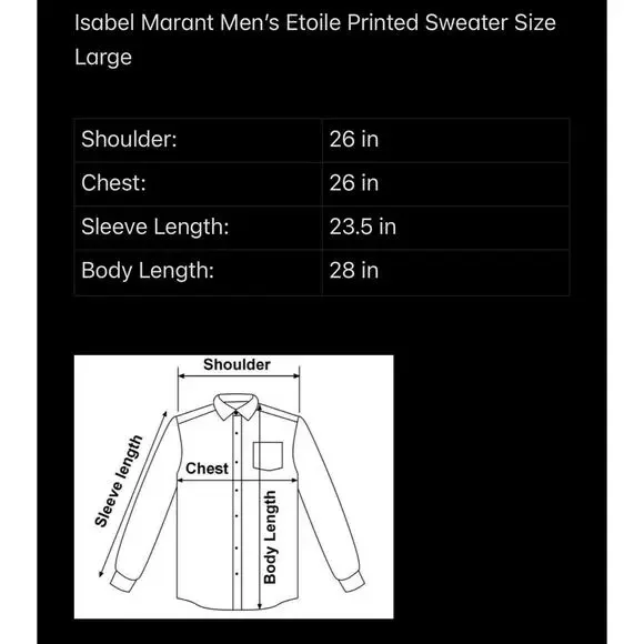 Isabel Marant Men’s Etoile Printed Sweater Size L